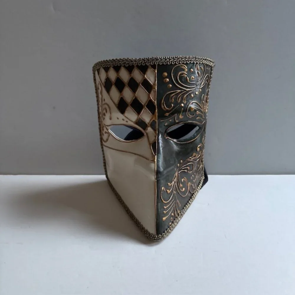 Vintage Handmade Mardi Gras Harlequin Mask